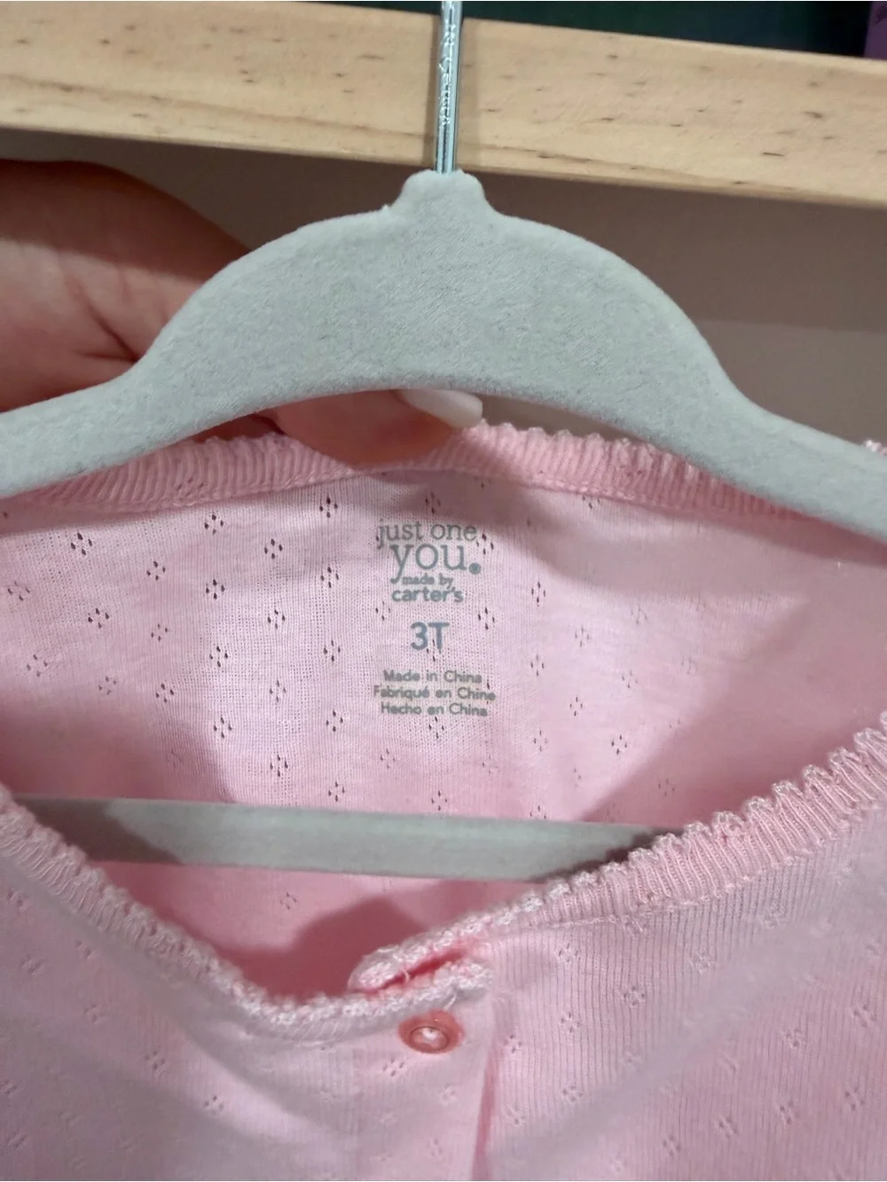 Carter's Light Pink Button-Front Long Sleeve Cardigan
